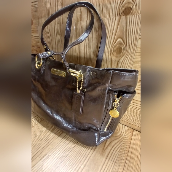 Coach Brown Leather Tote Bag - Picture 3 of 12